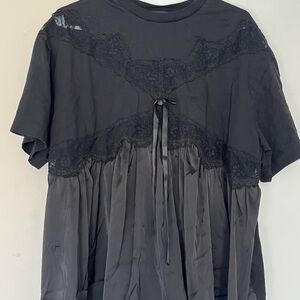 Simone Rocha Black Lace Detail Blouse